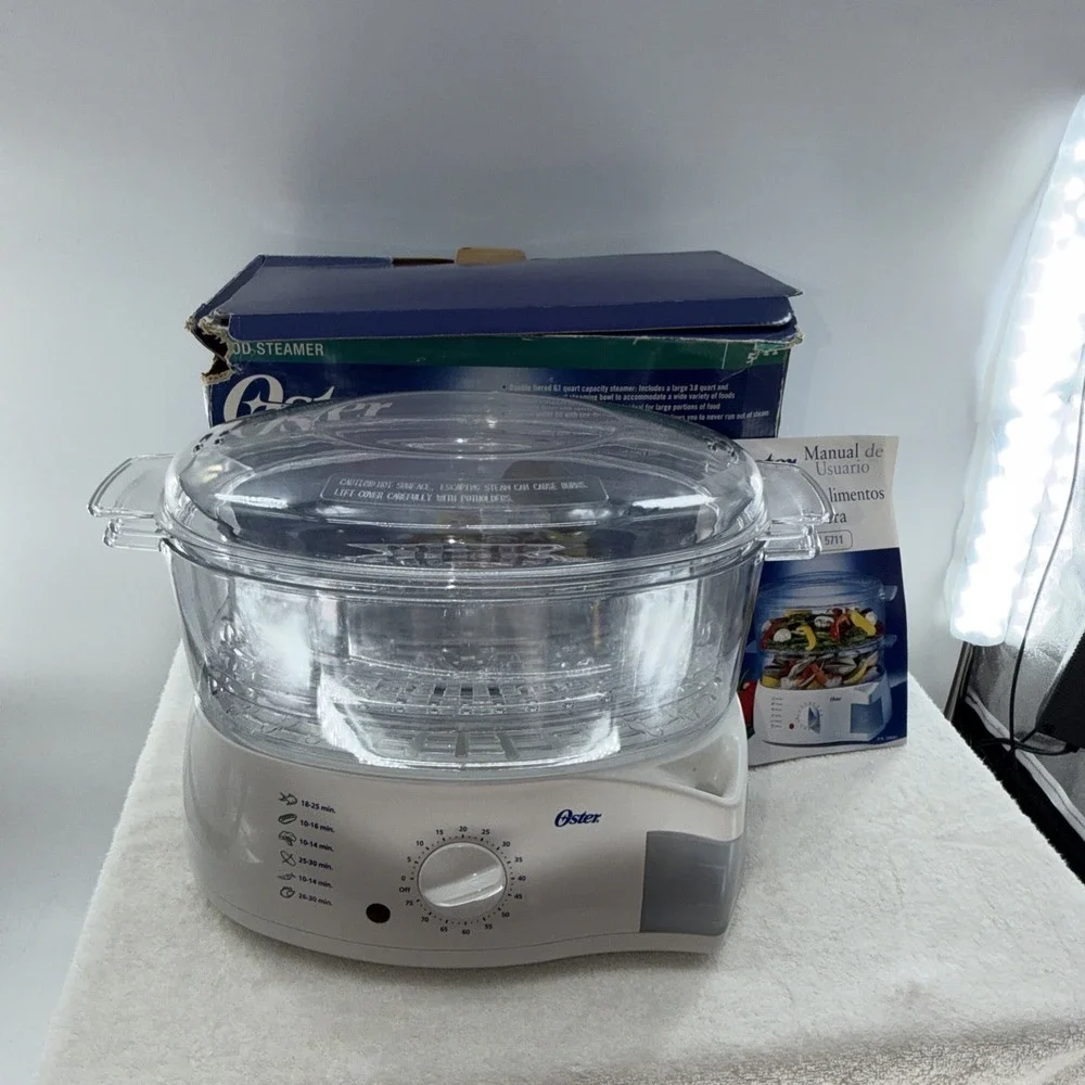 NEW 2002 Oster Mechanical Double Tiered 6.1qt Food Steamer Model 5711 NIB